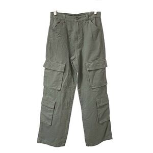 Divided by H&M khaki green Twill cargo utility pockets pants high waist size 6